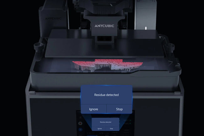 Ekran koruması için reçine kalıntısı algılama.