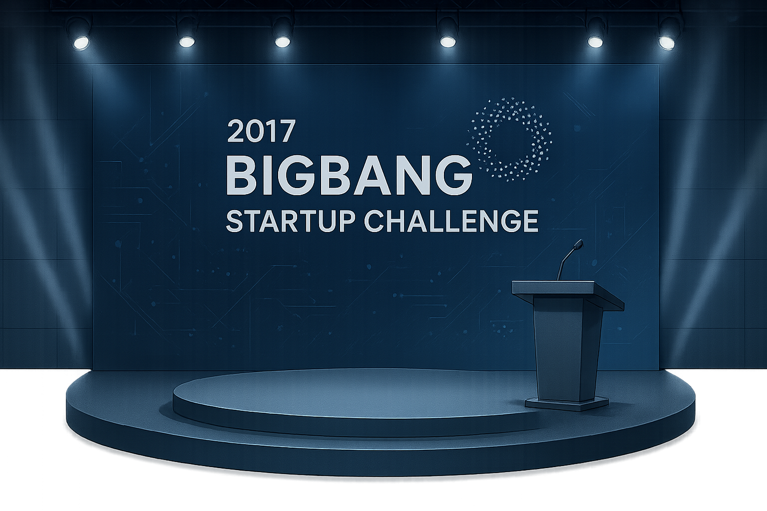 "2017 BigBang StartUp Challenge" Sahnesi bu sözü yansıstan, güzel ve alımlı bkacgroundu transpara bir görsel lazım