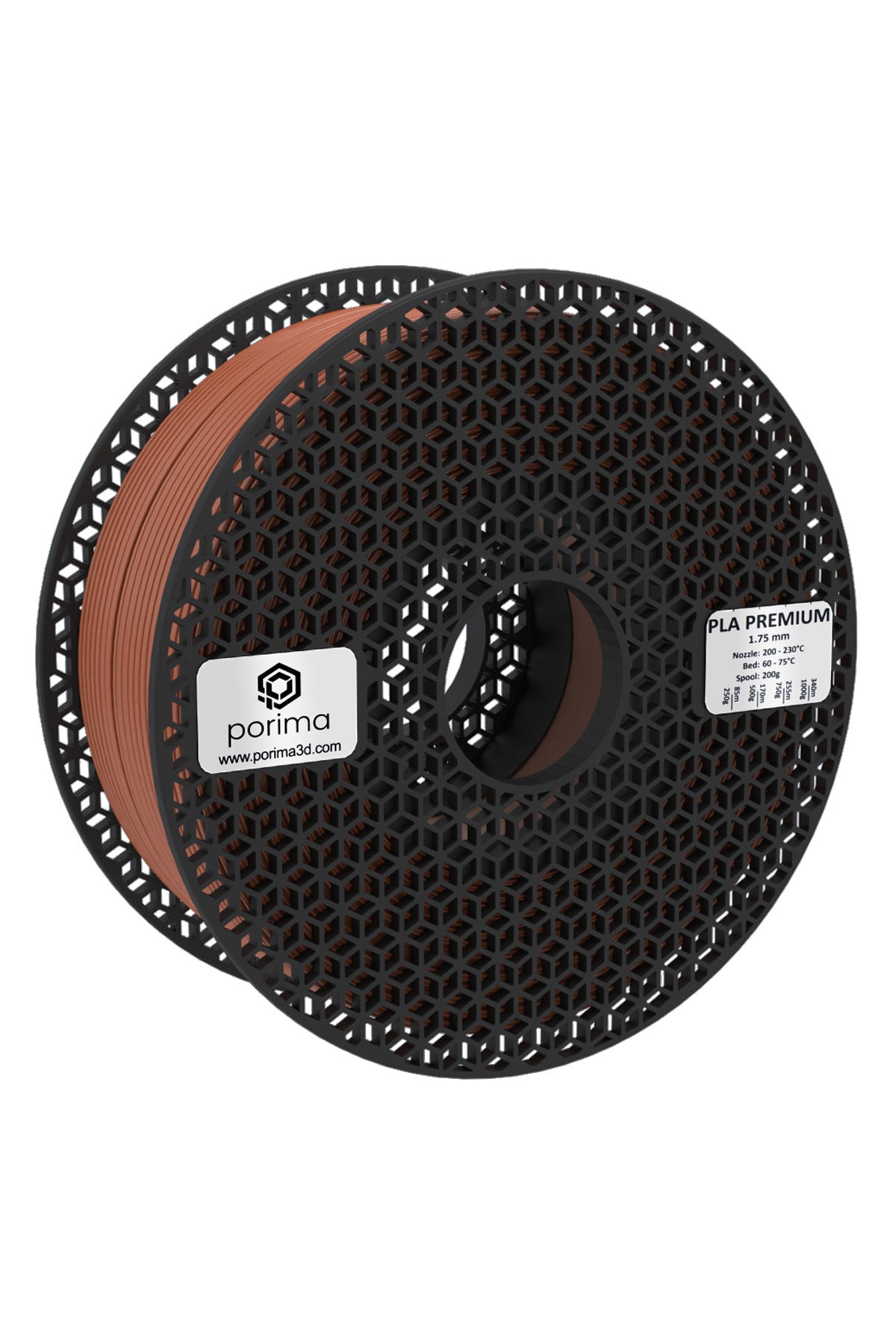 Porima Bakır Premium PLA 3D yazıcı filamenti, 1kg, 1.75mm