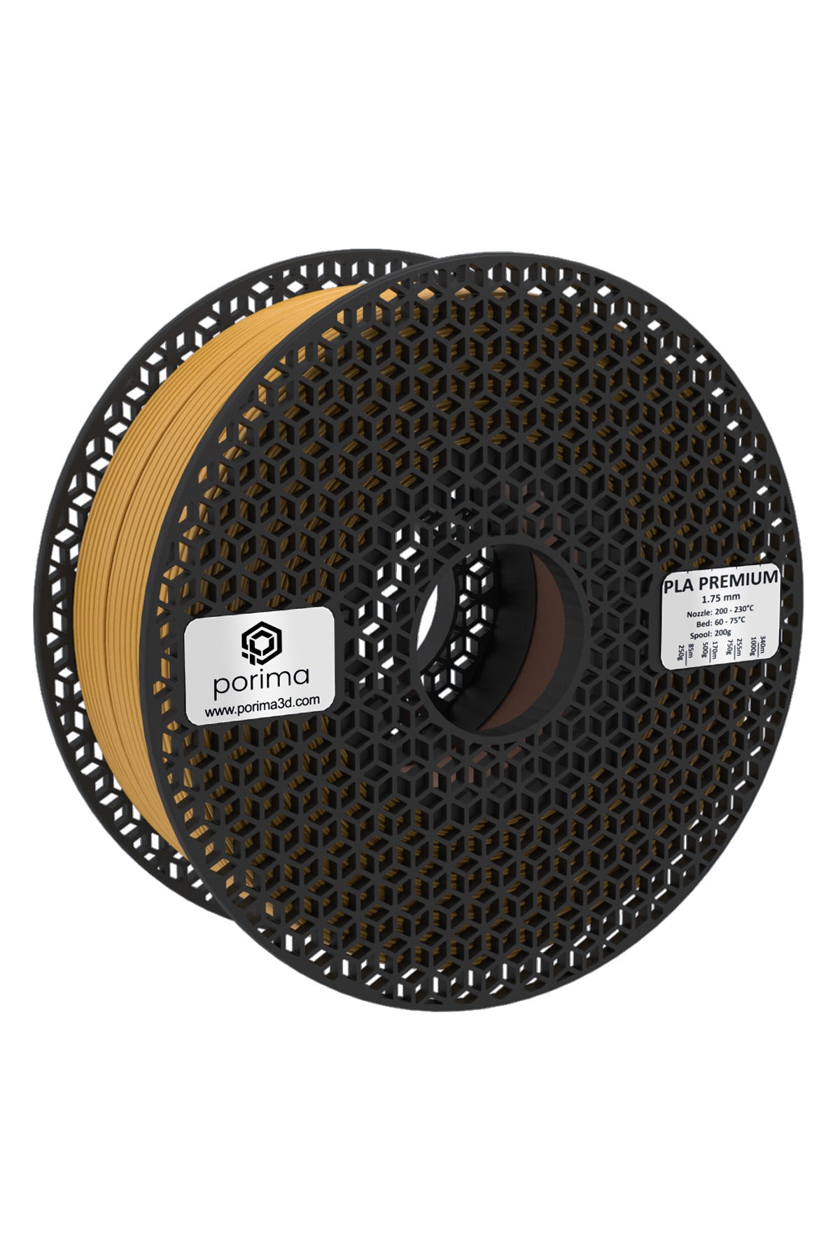 Porima Old But Gold Premium PLA 3D yazıcı filamenti, 1kg, 1.75mm