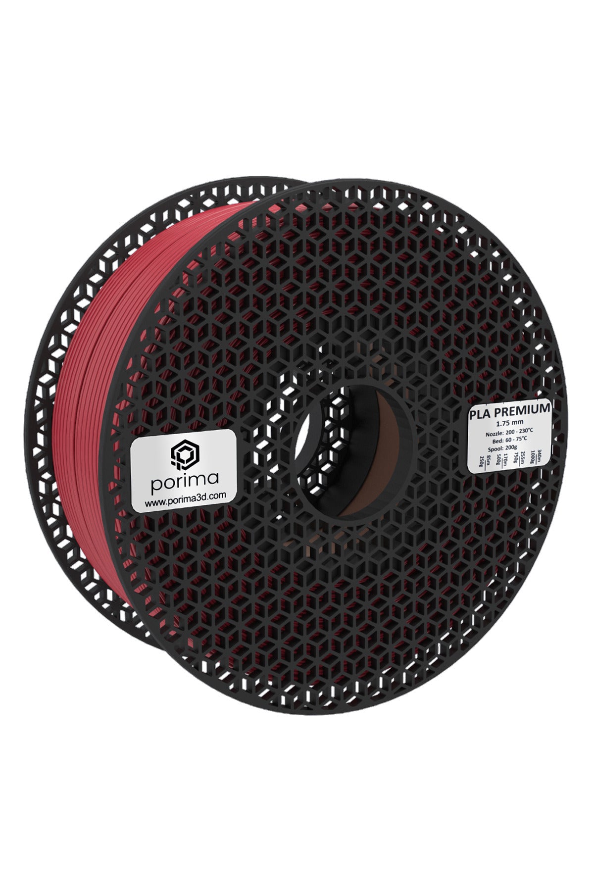 Porima Yakut Kırmızı Premium PLA 3D yazıcı filamenti, 1kg, 1.75mm